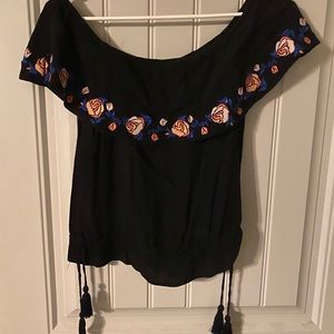 Crop off the shoulder top